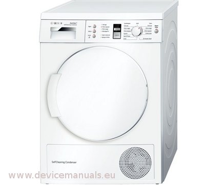 Sèche-linge - pompe à chaleur Bosch WTW84381FF - Mode d'emploi -  Devicemanuals