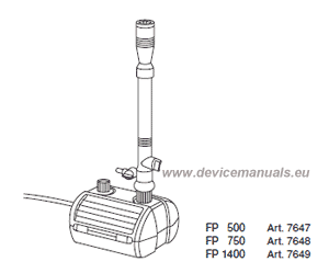 Fountain Pump Set FP 500 / FP 750 / FP 1400 – Art. 7647 / Art. 7648 / Art. 7649